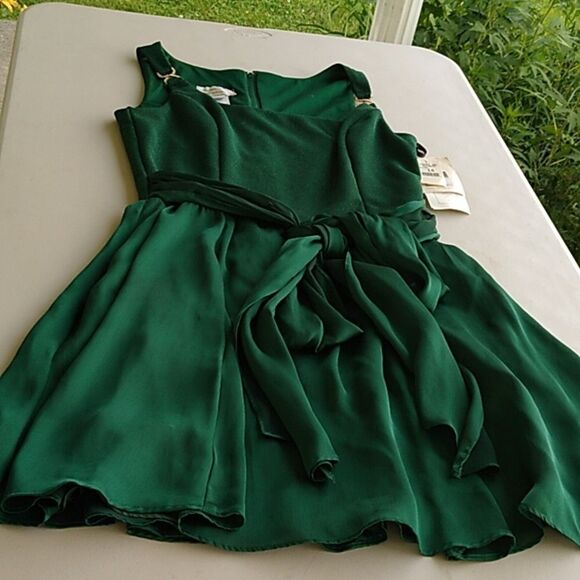 NWT Vintage Scott McClintock Glittering Emerald Green Short Sleeveless Dress - Picture 2 of 12